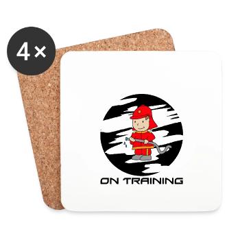 Feuerwehrmann - Untersetzer (4er-Set) - Weiß - Vorne