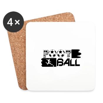 Garçons de football - Dessous de verre (lot de 4) - blanc - Devant