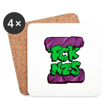 FCKNZS purplegreen - Untersetzer (4er-Set) - Weiß - Vorne