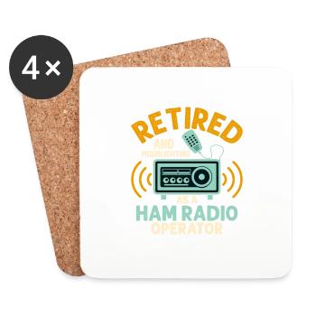 Retired And Moonlightning As A Ham Radio Operator - Coasters (set of 4) - white - Front