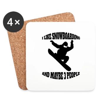 Snowboard Spruch Snowboardfahrer Wintersport - Untersetzer (4er-Set) - Weiß - Vorne