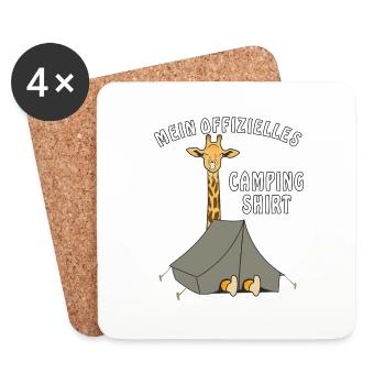 GIRAFFE MEIN OFFIZIELLES CAMPING-SHIRT - Untersetzer (4er-Set) - Weiß - Vorne