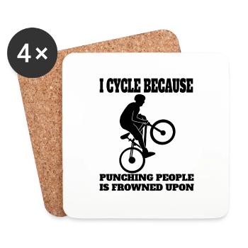 Mountain Bike Bike Cycling Bike Tour - Coasters (set of 4) - white - Front