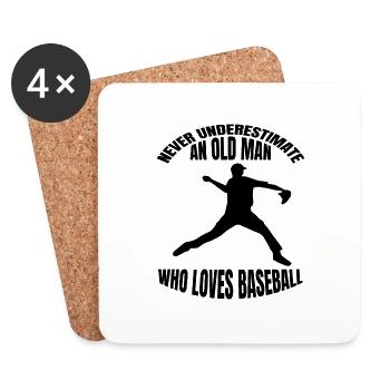 Baseball Geschenk Baseballspiel Baseballliebhaber - Untersetzer (4er-Set) - Weiß - Vorne
