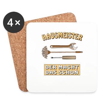 HAUSMEISTER DER MACHT DAS SCHON - Untersetzer (4er-Set) - Weiß - Vorne