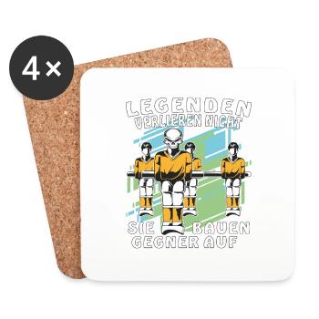 TISCHFUSSBALL LEGENDEN VERLIEREN NICHT - Untersetzer (4er-Set) - Weiß - Vorne