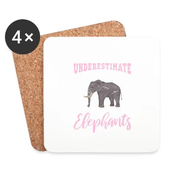 Just A Girl Who Loves Elephants Funny Elephant Lov - Untersetzer (4er-Set) - Weiß - Vorne