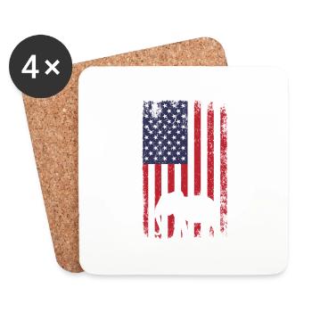Elephant Lover American Flag Africa Save Elephants - Untersetzer (4er-Set) - Weiß - Vorne