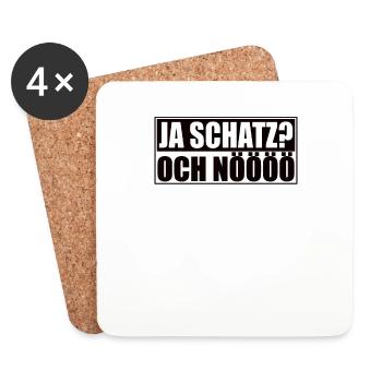 Spruch Design für die Partner Liebe - Untersetzer (4er-Set) - Weiß - Vorne