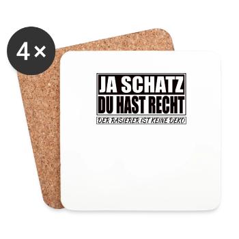 Spruch Design für die Partner Liebe - Untersetzer (4er-Set) - Weiß - Vorne
