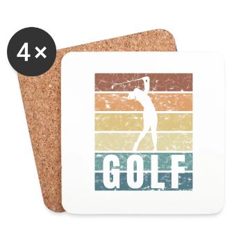Golfing Golf Course Crunge Funny Golfer - Coasters (set of 4) - white - Front