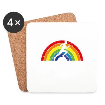 Running Dad Loves To Run Cool Marathon Runner - Coasters (set of 4) - white - Front