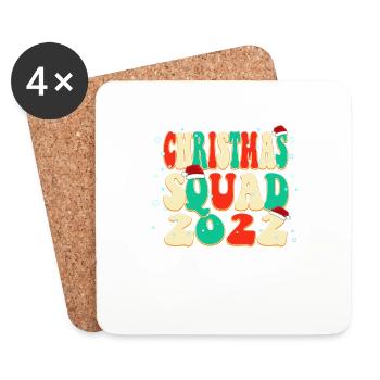 Pyjama de Noël familial de l’équipe de Noël 2022 - Dessous de verre (lot de 4) - blanc - Devant