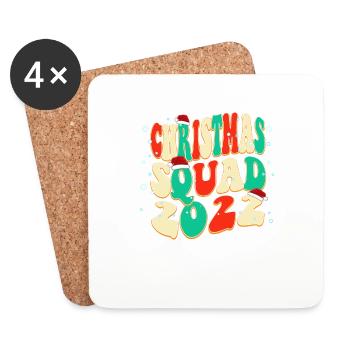 Weihnachtskader 2022, Classic Vintage Christmas - Untersetzer (4er-Set) - Weiß - Vorne