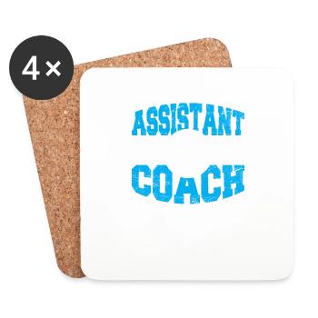 Assistant Soccer Coach Training Practice Soccer Te - Coasters (set of 4) - white - Front