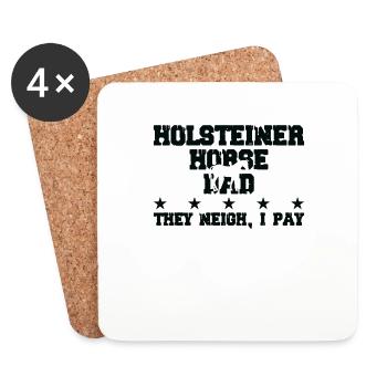 Pferdes Vater - Holsteiner Pferd - Untersetzer (4er-Set) - Weiß - Vorne