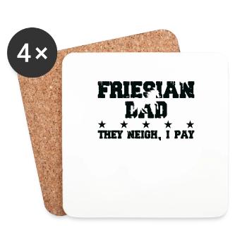 Pferdedad - Friesisch - Untersetzer (4er-Set) - Weiß - Vorne
