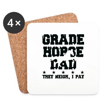 Pferdes Vater - Grade Horse - Untersetzer (4er-Set) - Weiß - Vorne
