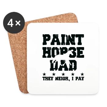 Cheval Père - Cheval de peinture - Dessous de verre (lot de 4) - blanc - Devant