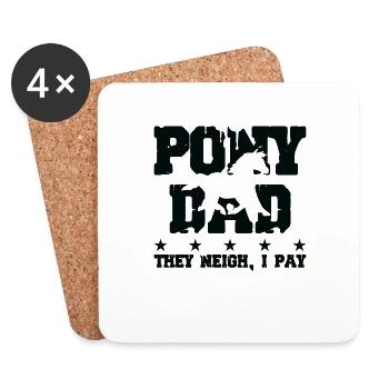 Pferdevater - Pony - Untersetzer (4er-Set) - Weiß - Vorne