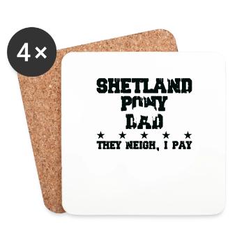 Pferdes Vater - Shetlandpony - Untersetzer (4er-Set) - Weiß - Vorne