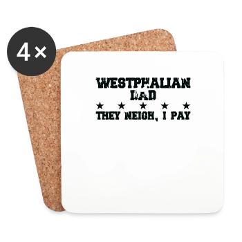 Pferdedad - Westfalian - Dessous de verre (lot de 4) - blanc - Devant
