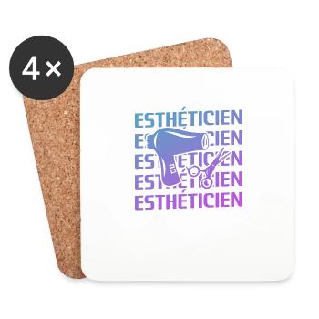Retro Esthéticien Cosmétologie - Dessous de verre (lot de 4) - blanc - Devant