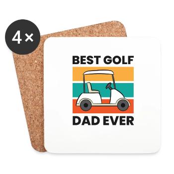 Bester Golf Dad aller Zeiten Papa Vater Lustig - Untersetzer (4er-Set) - Weiß - Vorne