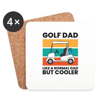 Golf Papa Wie ein normaler Papa Aber Cooler - Untersetzer (4er-Set) - Weiß - Vorne