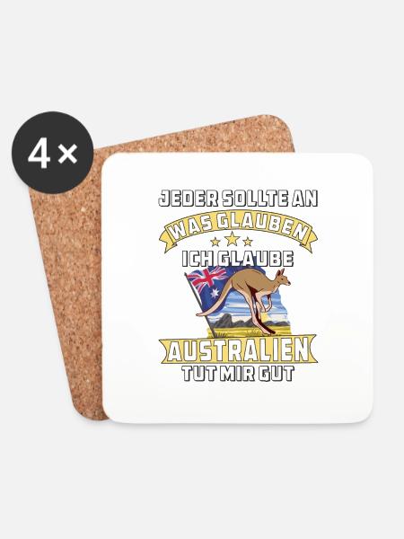 AUSTRALIEN TUT MIR GUT - Untersetzer (4er-Set) - Weiß