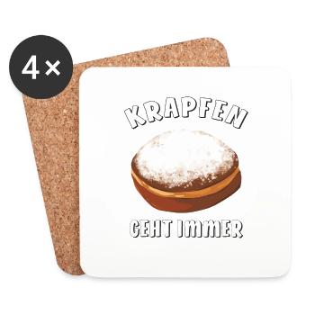 KRAPFEN GEHT IMMER - Untersetzer (4er-Set) - Weiß - Vorne
