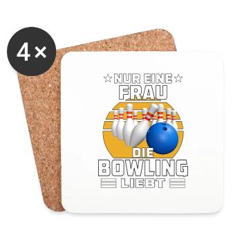 FRAU DIE BOWLING LIEBT - Untersetzer (4er-Set) - Weiß - Vorne