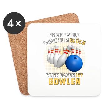 GLÜCK IST BOWLEN - Untersetzer (4er-Set) - Weiß - Vorne