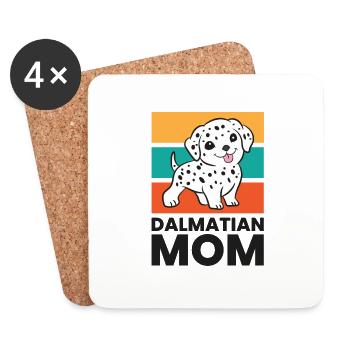 Lustige Dalmatiner Mama Dalmatiner Hund - Untersetzer (4er-Set) - Weiß - Vorne