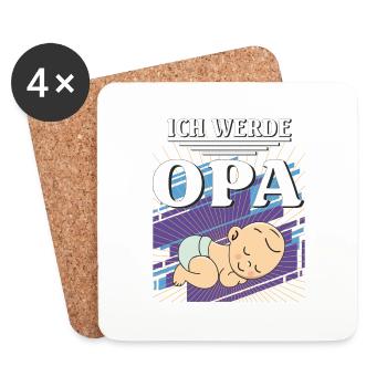 ICH WERDE OPA - Untersetzer (4er-Set) - Weiß - Vorne
