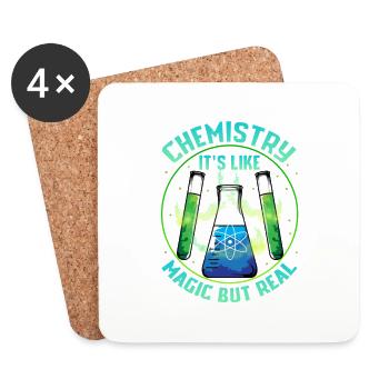 Funny Chemistry It s Like Magic But Real - Coasters (set of 4) - white - Front