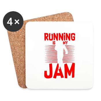 Running Is My Jam 4 - Untersetzer (4er-Set) - Weiß - Vorne