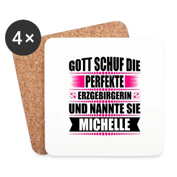 Erzgebirge Frau Namen Sachsen Michelle - Untersetzer (4er-Set) - Weiß - Vorne