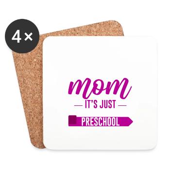 Arrête de pleurer maman, juste mon premier jour de maternelle 4 - Dessous de verre (lot de 4) - blanc - Devant