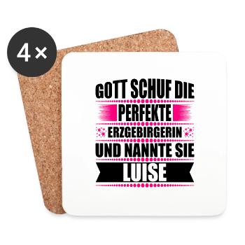 Erzgebirge Frau Namen Sachsen Luise - Untersetzer (4er-Set) - Weiß - Vorne