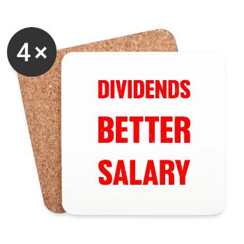 Les dividendes valent mieux que le salaire 4 - Dessous de verre (lot de 4) - blanc - Devant