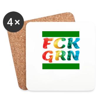 Gegen die Grünen - Untersetzer (4er-Set) - Weiß - Vorne