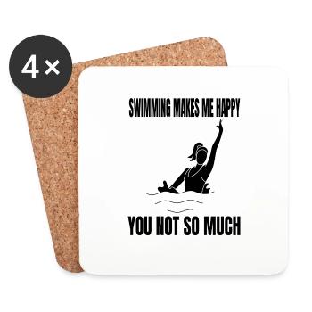 Nageur Nageurs Club de natation Femme Natation - Dessous de verre (lot de 4) - blanc - Devant