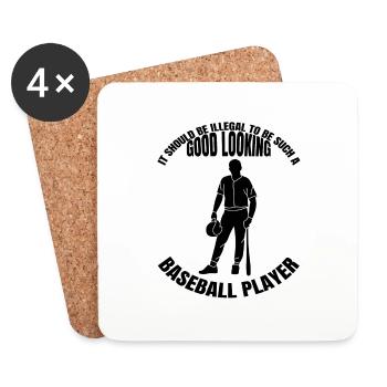 Baseball Baseball Game Gift Baseball Lovers - Dessous de verre (lot de 4) - blanc - Devant