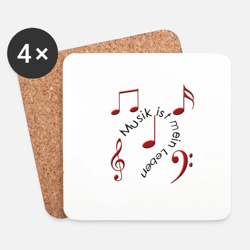 musik - Untersetzer (4er-Set) - Weiß