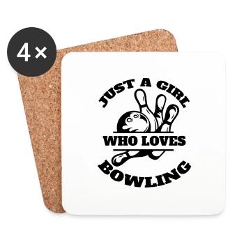 Bowling Girls Bowling ball Bowler Kegeln Kegel - Coasters (set of 4) - white - Front