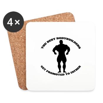 Bodybuilder Fitness Athlete Muscle Strength Training - Coasters (set of 4) - white - Front