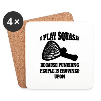 Squash Racquetball Joueur de racquetball Jeu de squash - Dessous de verre (lot de 4) - blanc - Devant