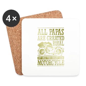 Papa Motorcycle - Coasters (set of 4) - white - Front