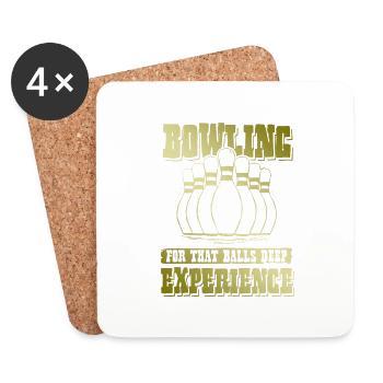 Expérience de bowling - Dessous de verre (lot de 4) - blanc - Devant